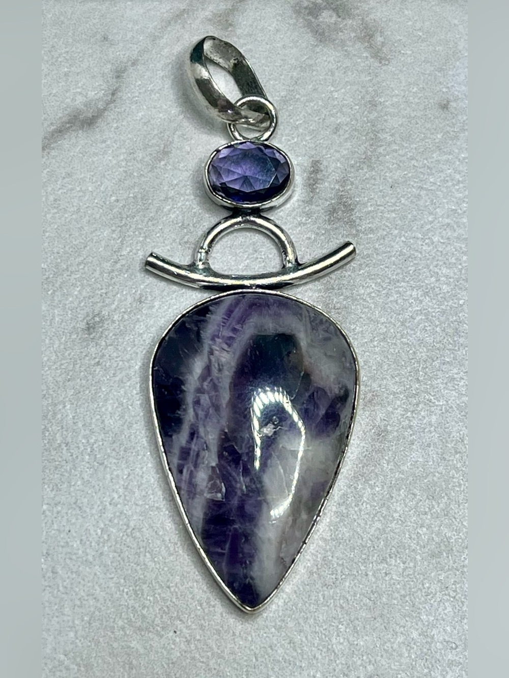 🆕 Chevron Amethyst Pendant Necklace